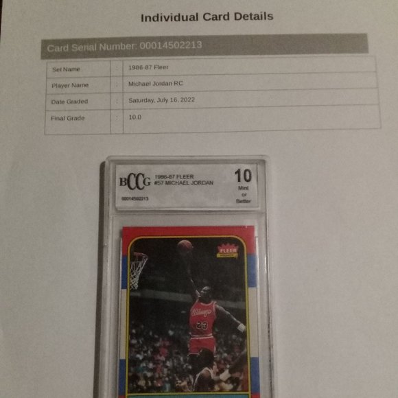 1986 Fleer Michael Jordan #57 Rookie Card - Picture 3 of 4